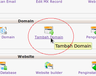 Klik Tambah Domain